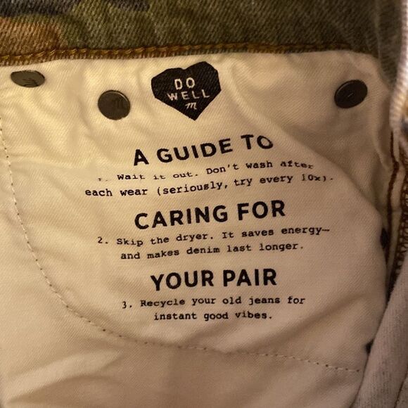 Madewell The High Rise Slim Boy Jean Camo Jeans Size 24 - Picture 12 of 14